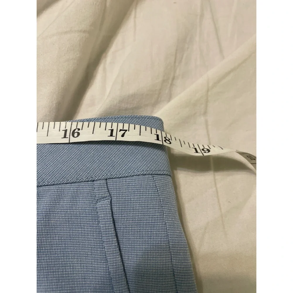 Roundtree & Yorke Shorts Men36 Blue Performance Golf Flat Front Stretch 9 Inseam